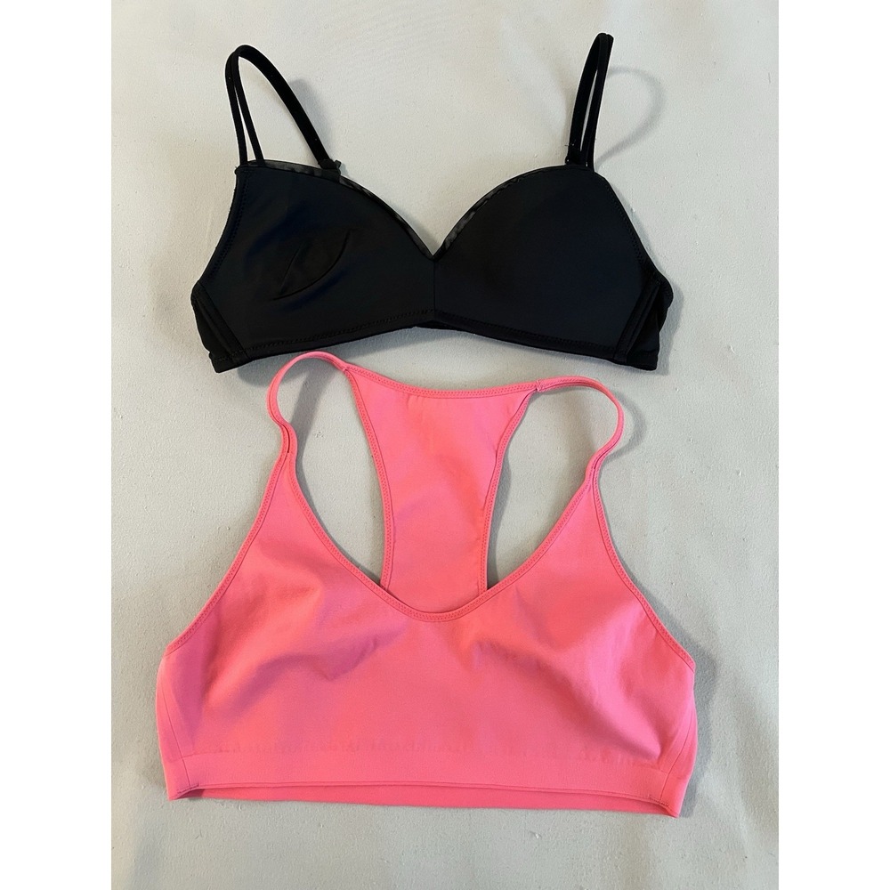 Aerie Lot‎ Sport Bra Sz Medium/32A Black / Pink Women's